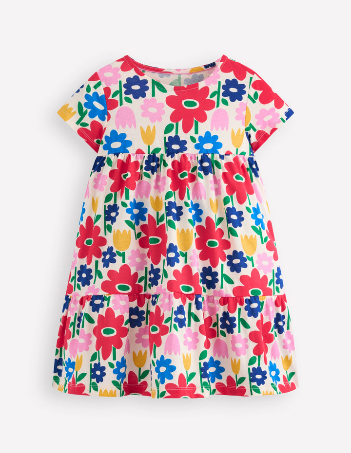 Ariel Twirly Jersey Dress-Multi Pop Flower