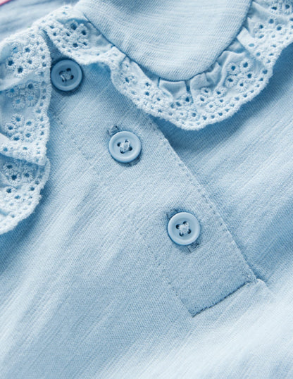 Collared Slub Top-Vintage Blue-6