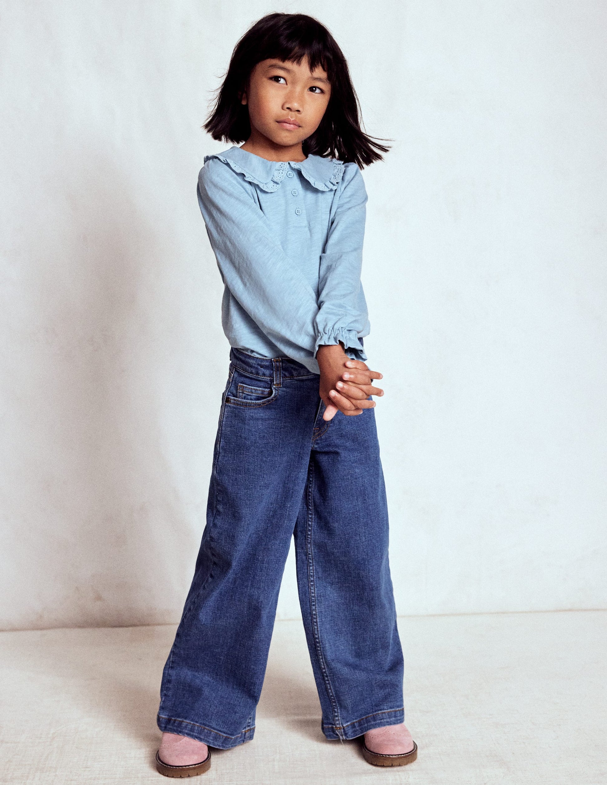 Collared Slub Top-Vintage Blue-2