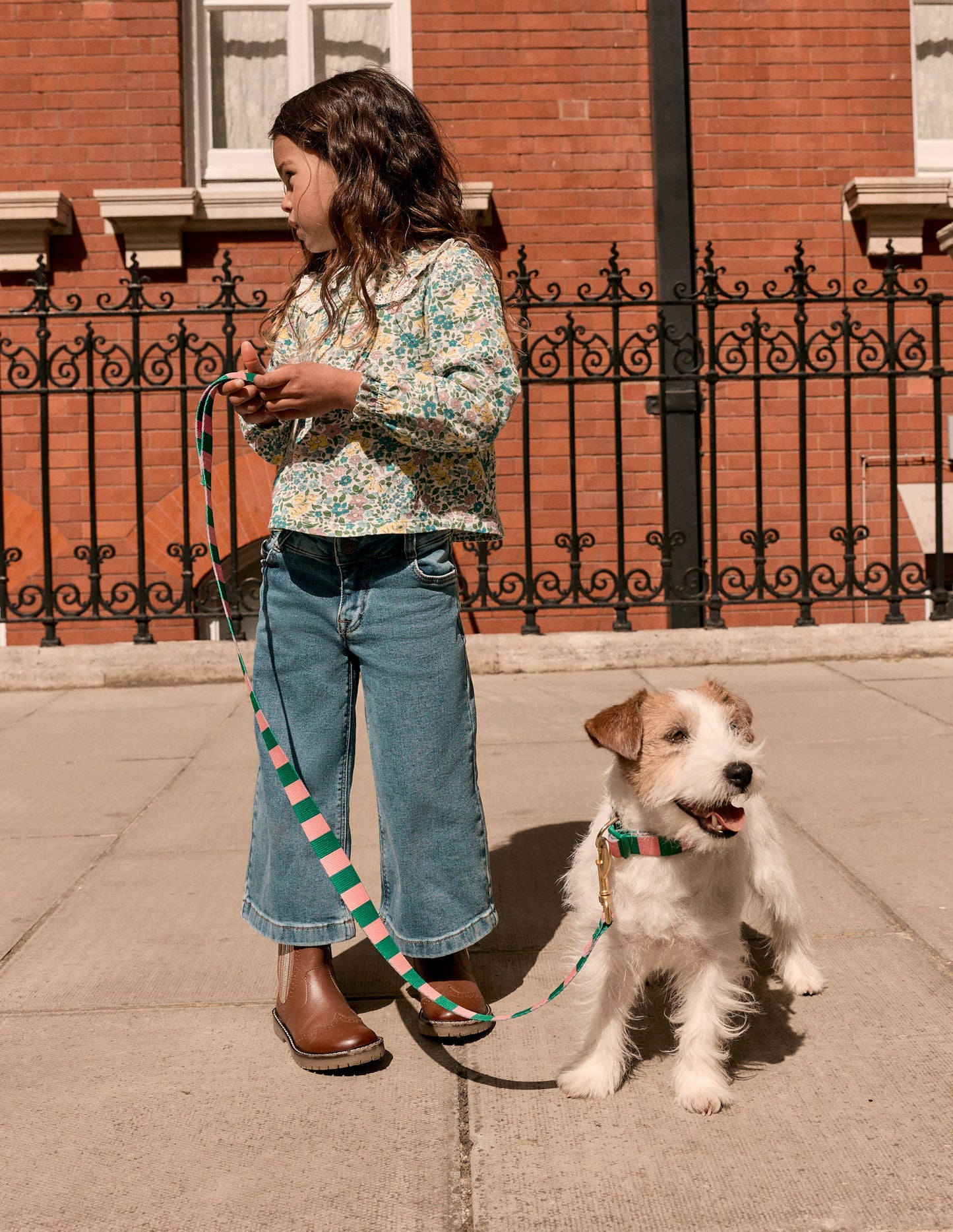 Collared Slub Top-Pear Green Flowerbed