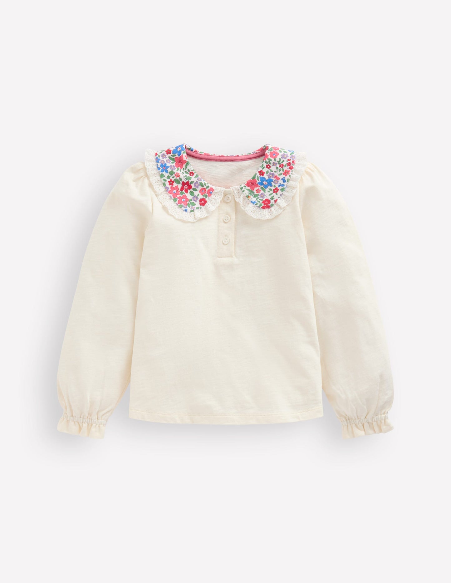 Collared Slub Top-Rose Pink Flowerbed