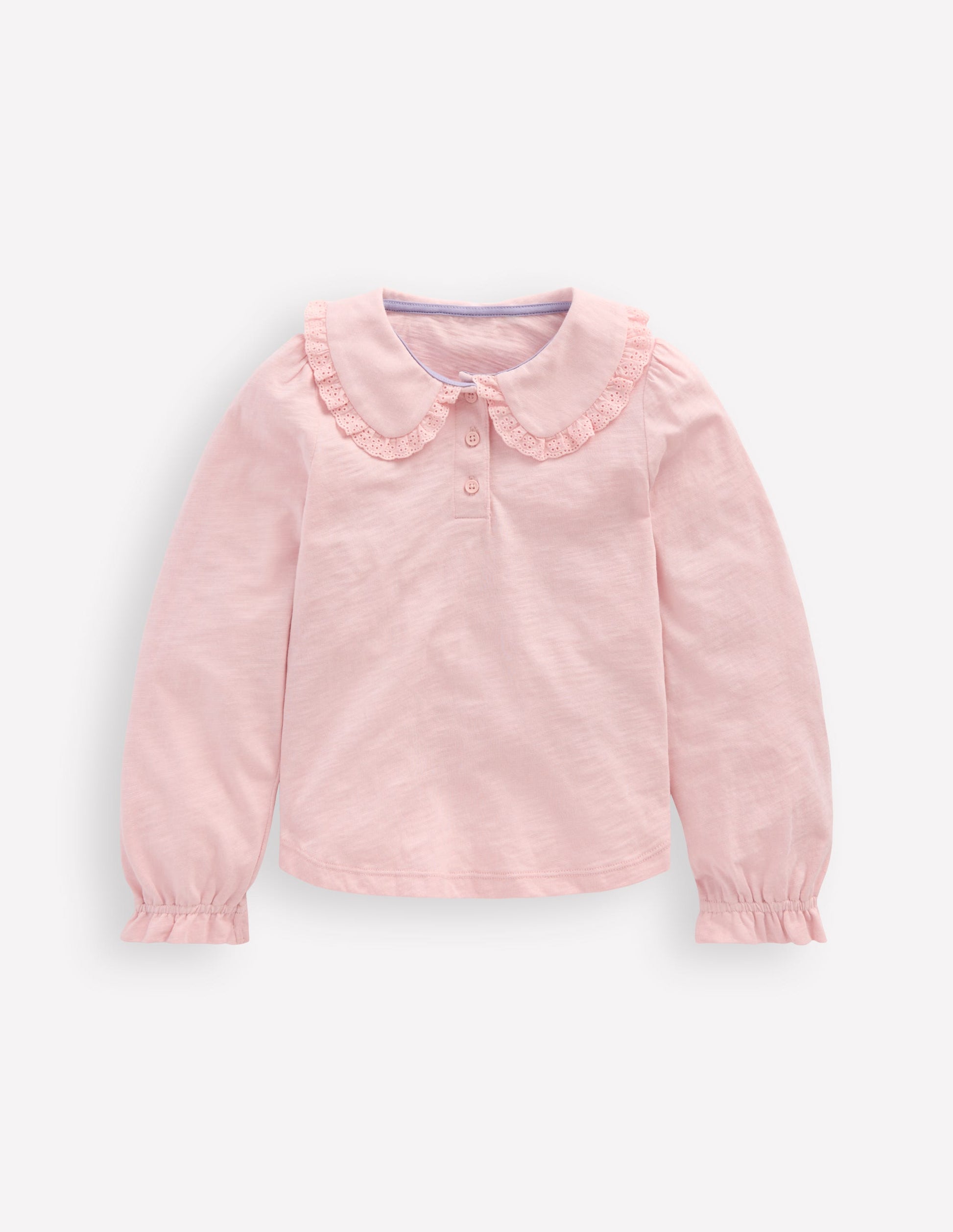Collared Slub Top-Chalk Pink-4