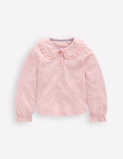 Collared Slub Top-Chalk Pink-4