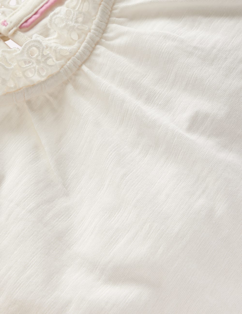 Broderie Trim Jersey Top-Soft Ivory-3