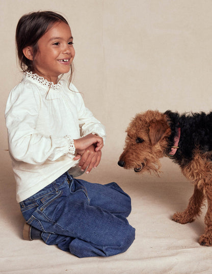 Broderie Trim Jersey Top-Soft Ivory-4