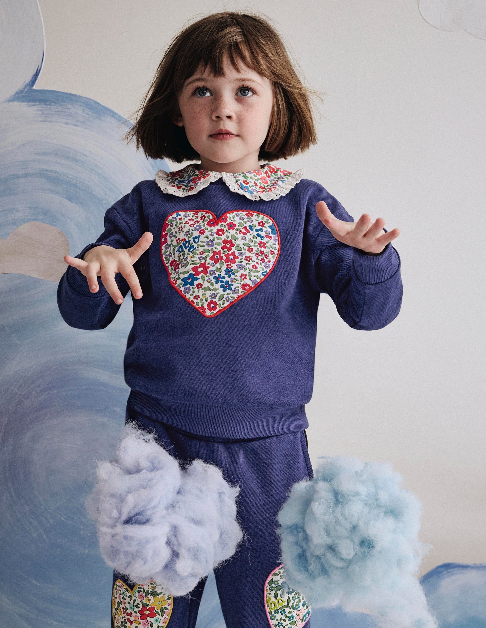 Bobbie Appliqué Sweatshirt-Starboard Blue Hearts-4