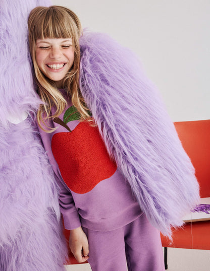 Bobbie Appliqué Sweatshirt-Aster Purple Apple-4