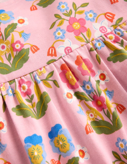 Ariel Long Sleeve Twirly Dress-Vintage Pink Pansy-3