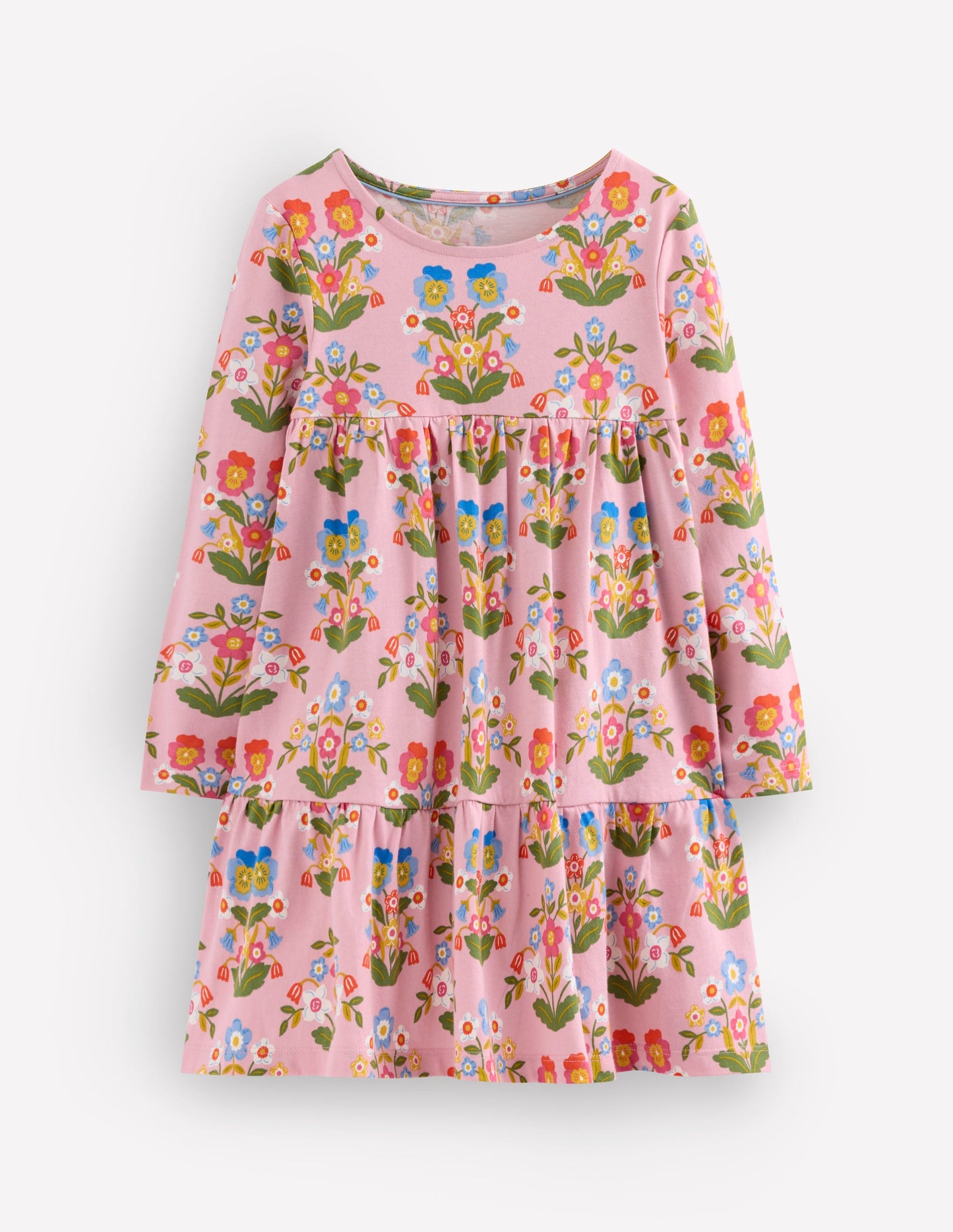 Ariel Long Sleeve Twirly Dress-Vintage Pink Pansy