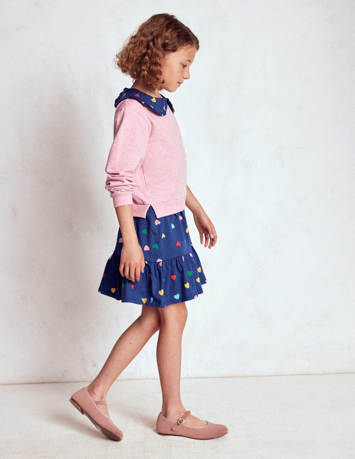 2-in-1 Sweatshirt Dress-Starboard Blue Multi Hearts