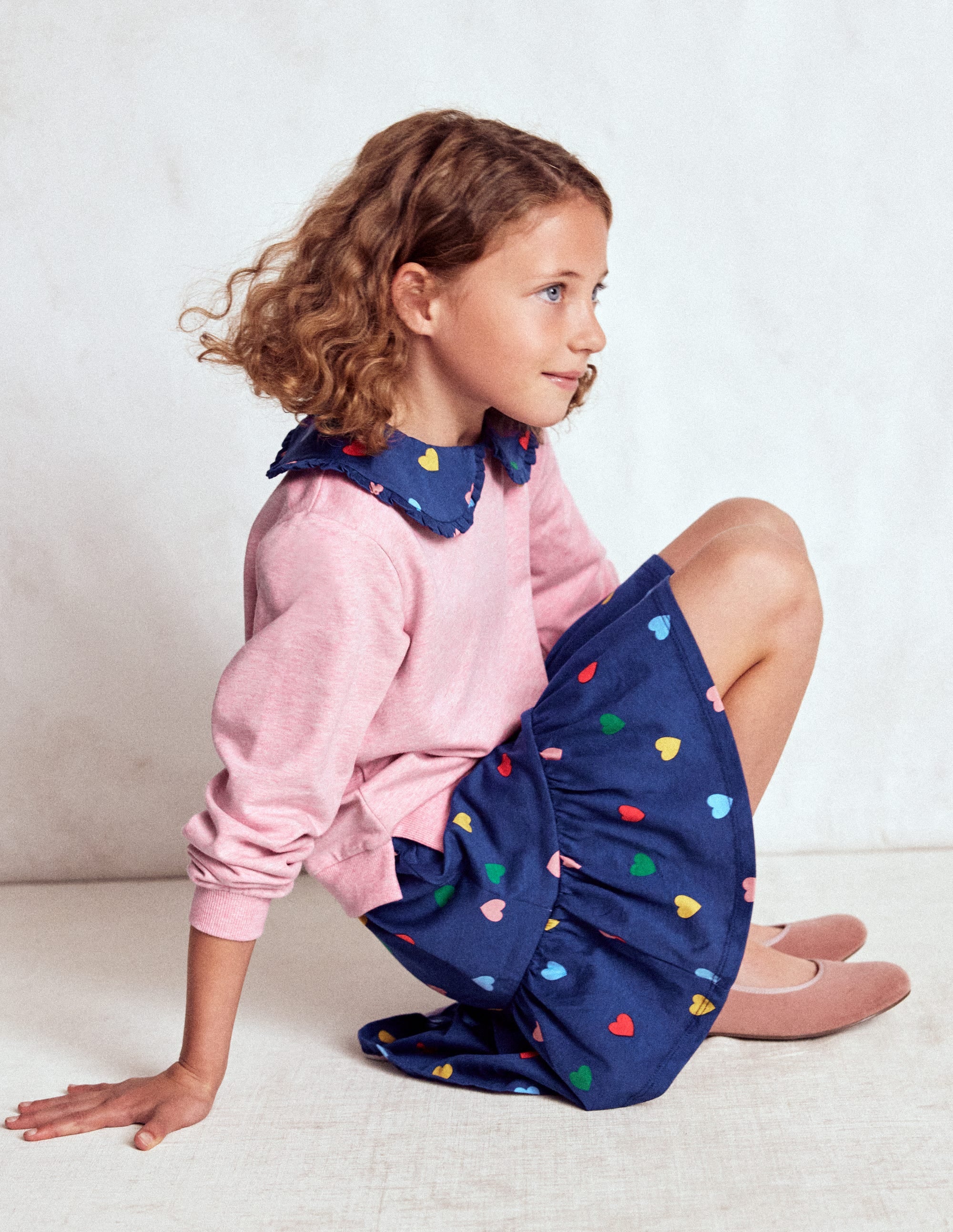 2-in-1 Sweatshirt Dress-Starboard Blue Multi Hearts - Image 4