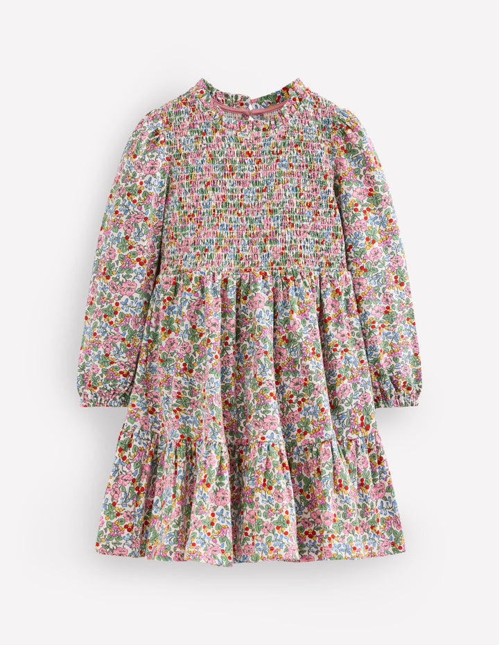 Aurora Long Sleeve Dress-Soft Ivory Berry Floral