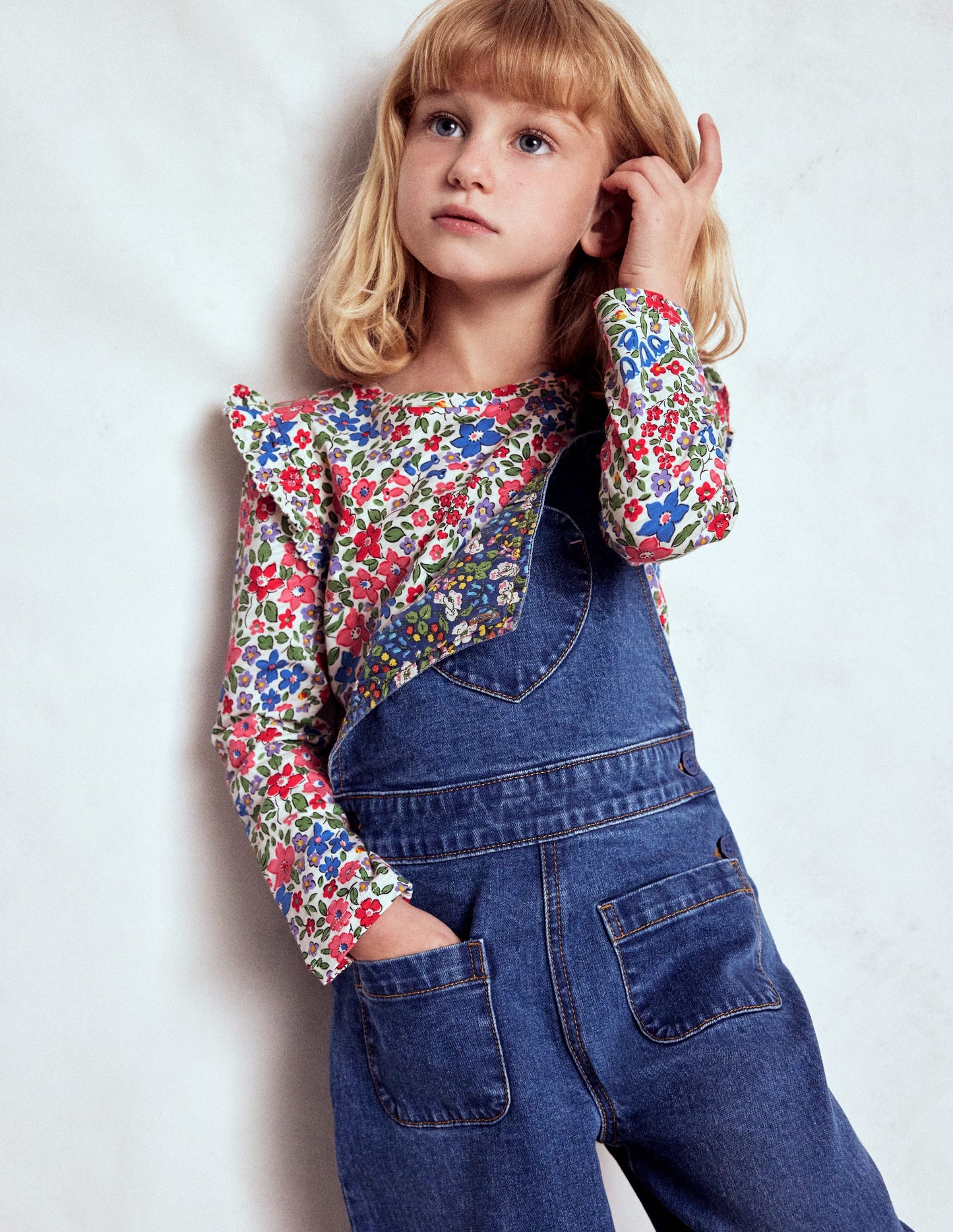 Frill Sleeve Slub Top-Rose Pink Flowerbed