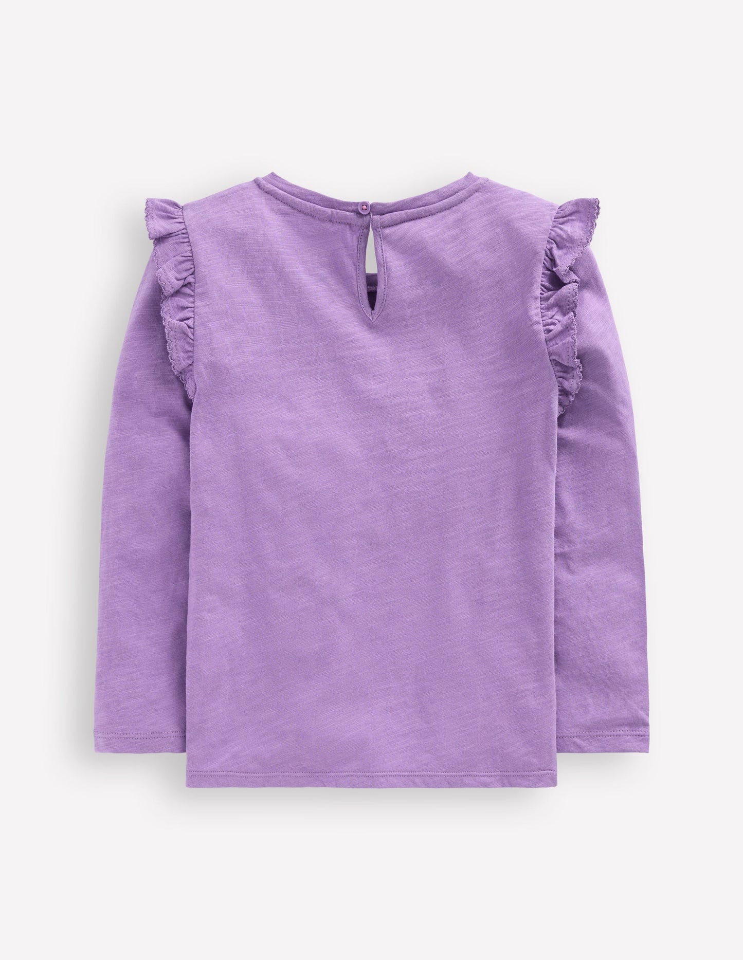 Frill Sleeve Slub Top-Aster Purple