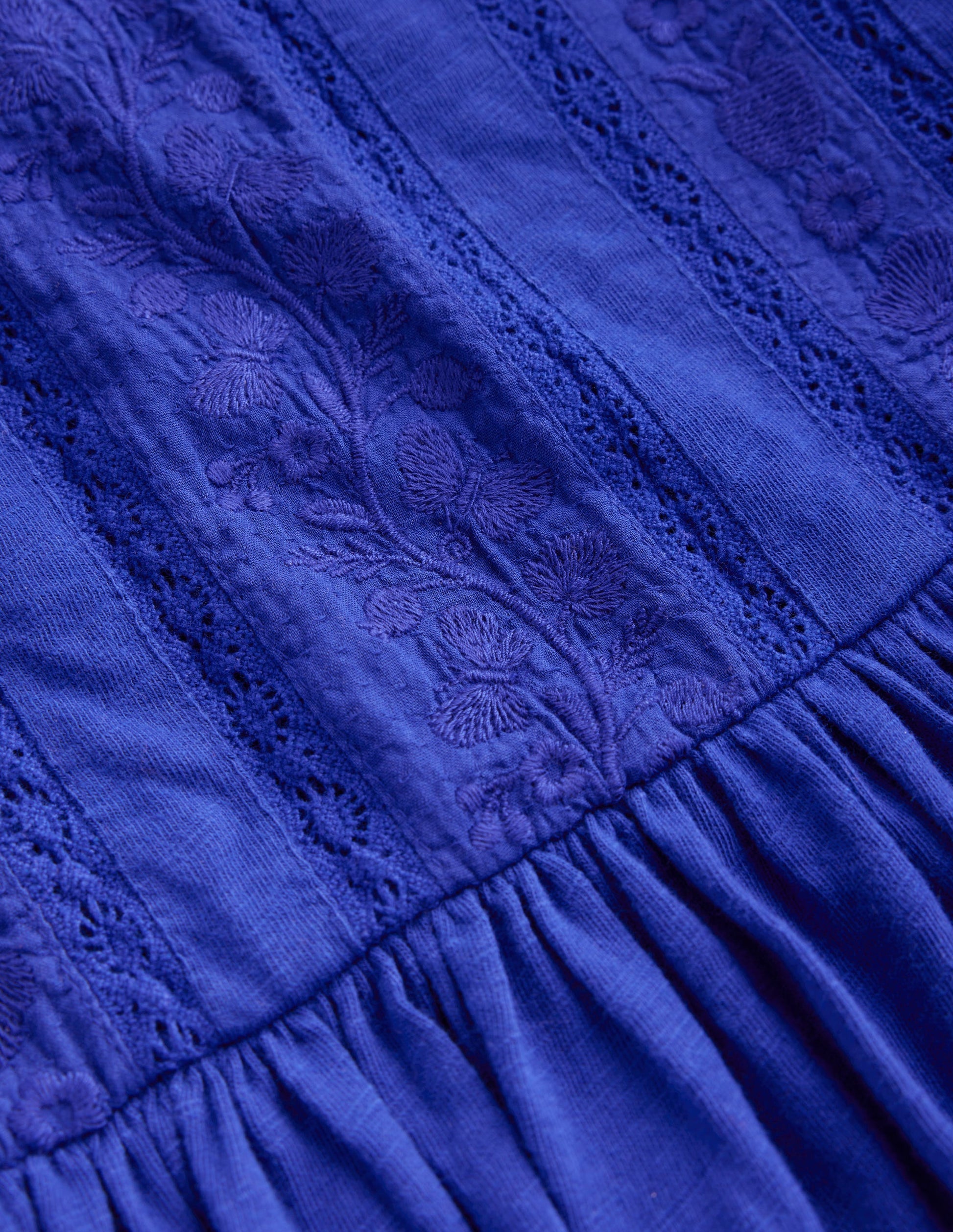 Lace Trim Jersey Dress-Bluejay-3