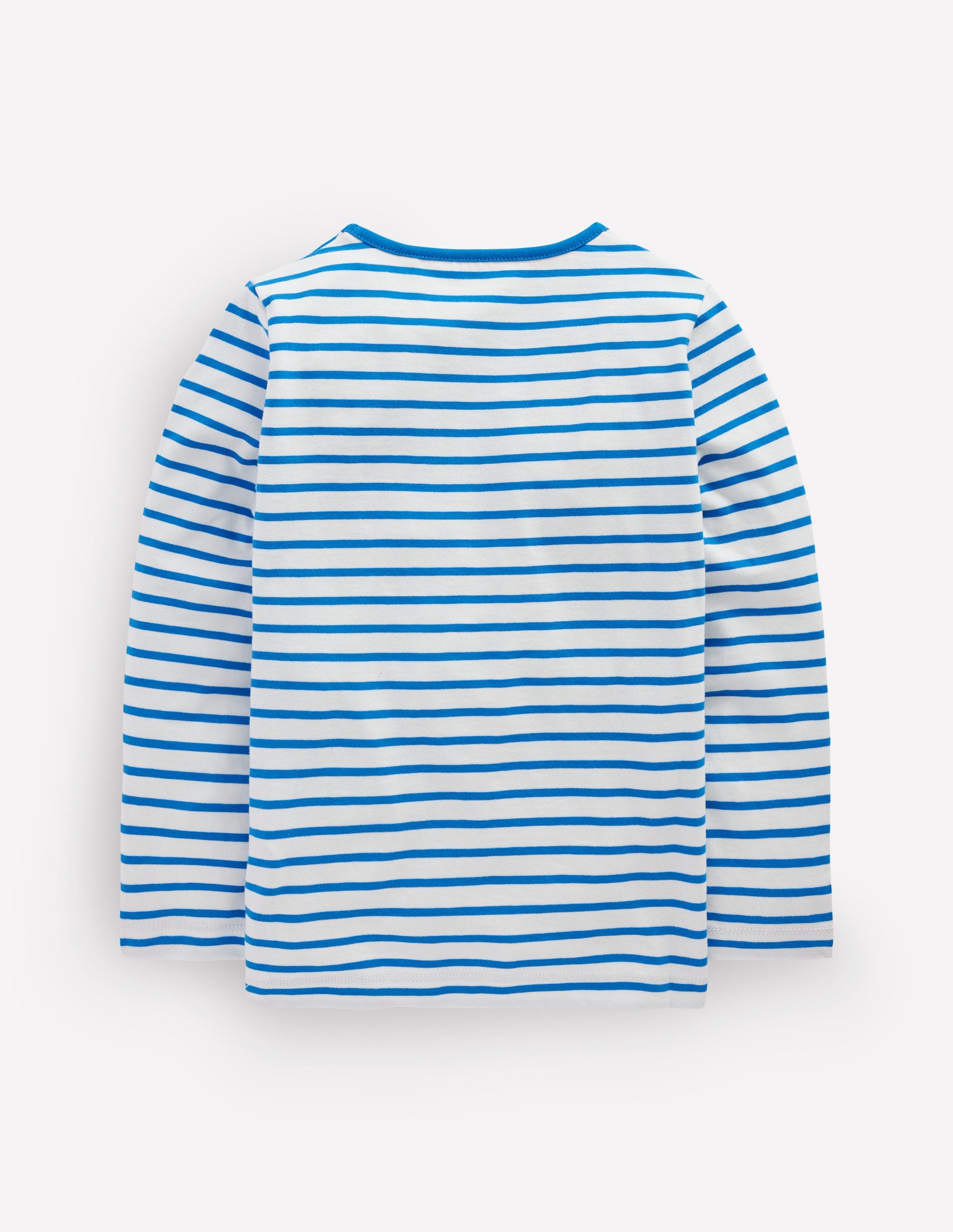 Long Sleeve Riso T-Shirt-Soft Ivory/Kingfisher Blue-2
