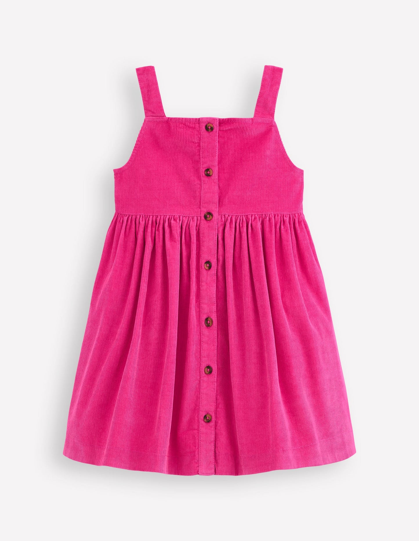 Button-through Pinafore Dress-Raspberry Pink
