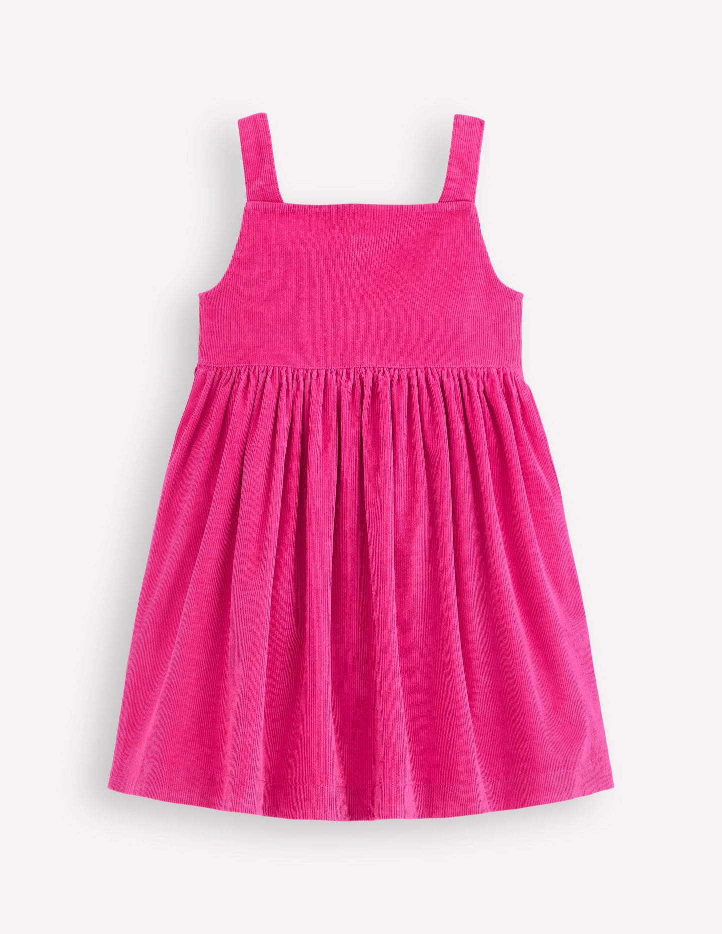 Button-through Pinafore Dress-Raspberry Pink
