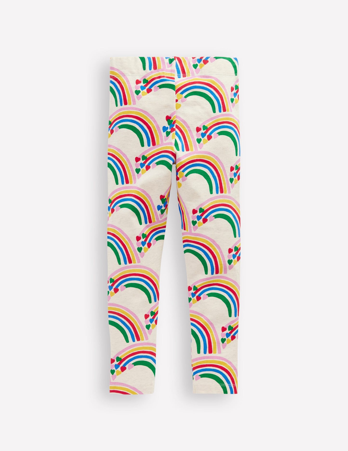 Fun Leggings-Oatmeal Marl Rainbow Hearts