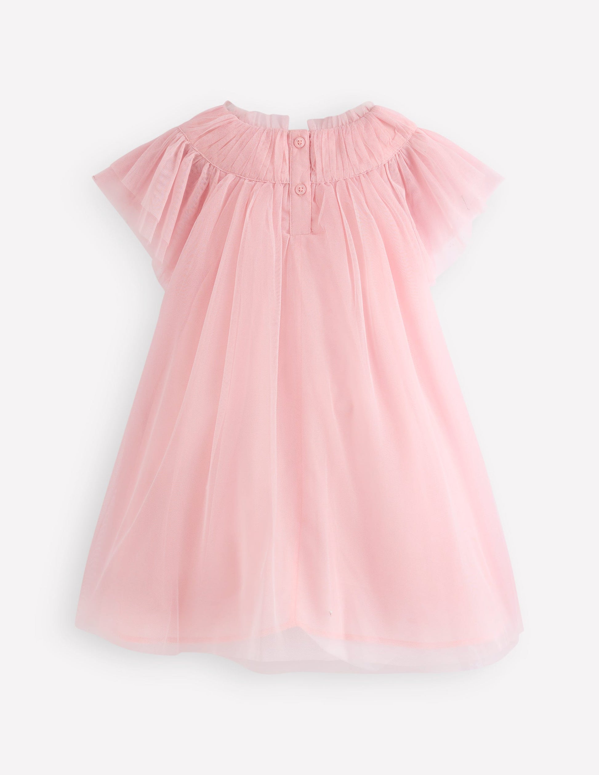 Appliqué  Tulle Dress-Chalk Pink Flower-6