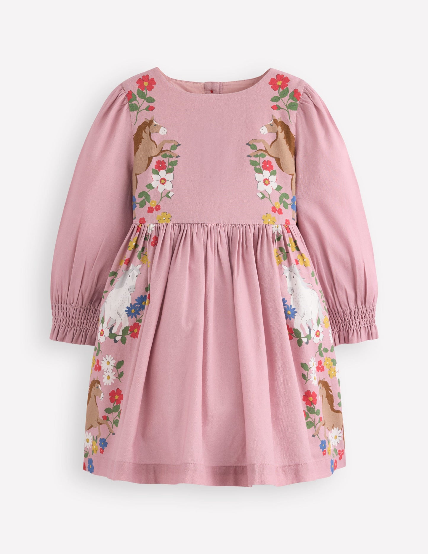 Madeline Long Sleeve Dress-Formica Pink Horses
