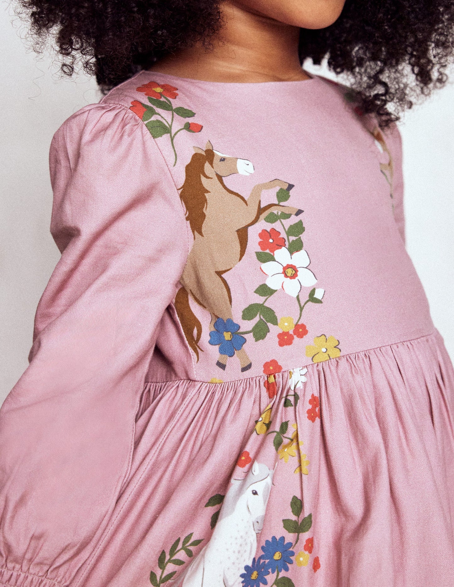 Madeline Long Sleeve Dress-Formica Pink Horses