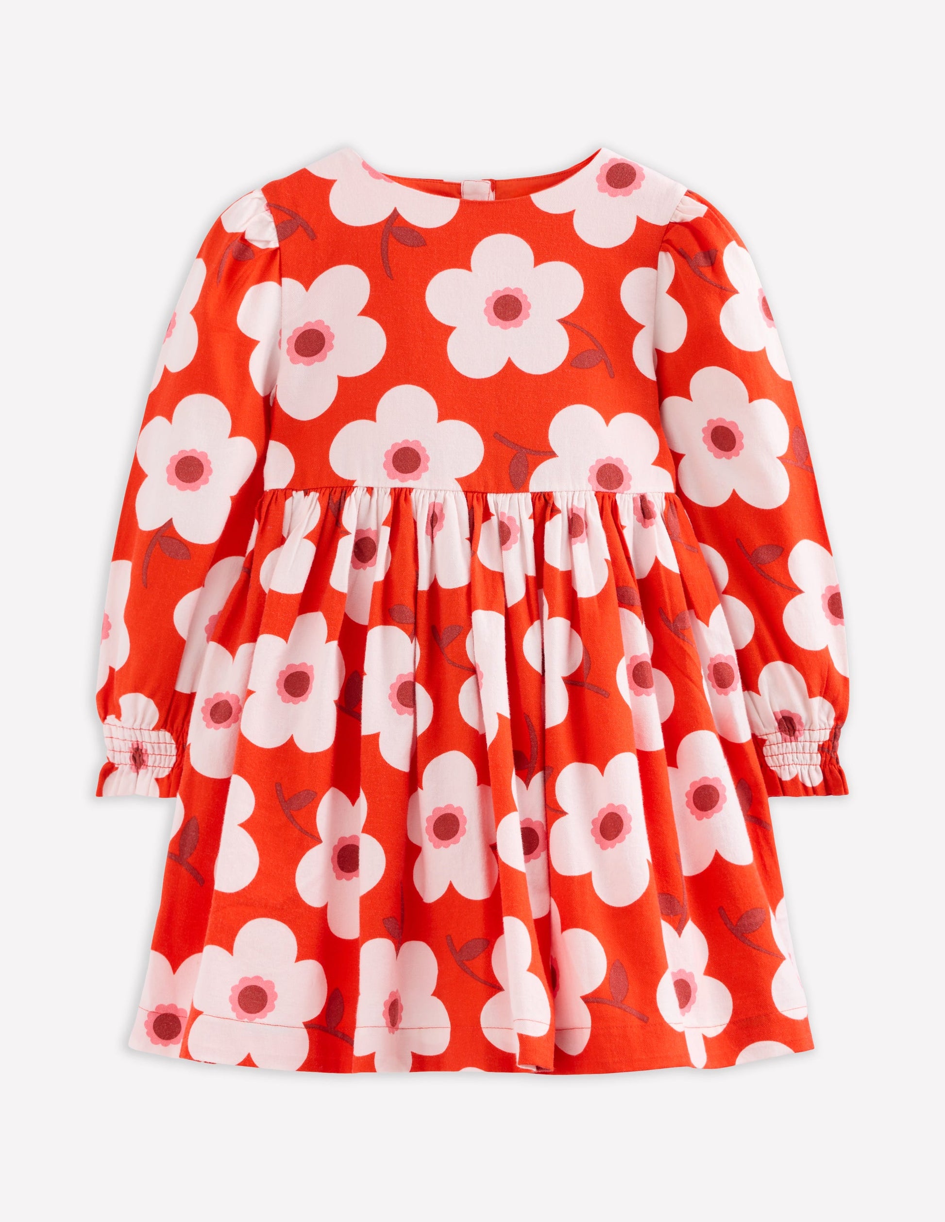 Madeline Long Sleeve Dress-Sunset Orange Giant Daisy-1