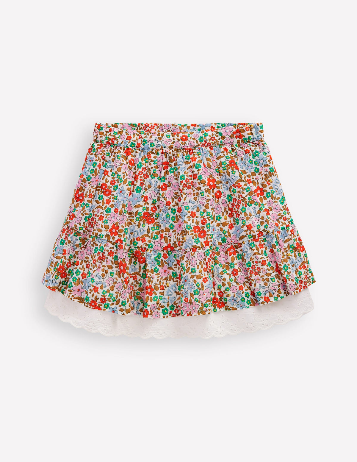 Printed Pull-on Woven Skirt-Rose Pink Flowerbed - Image 1