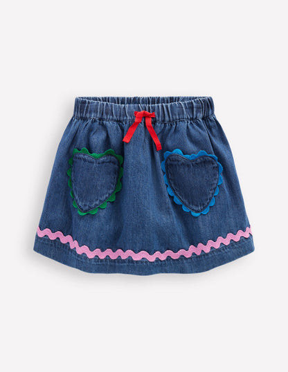 Ric Rac Skirt-Mid Vintage Denim-1