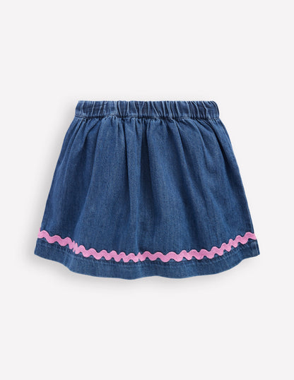 Ric Rac Skirt-Mid Vintage Denim-2