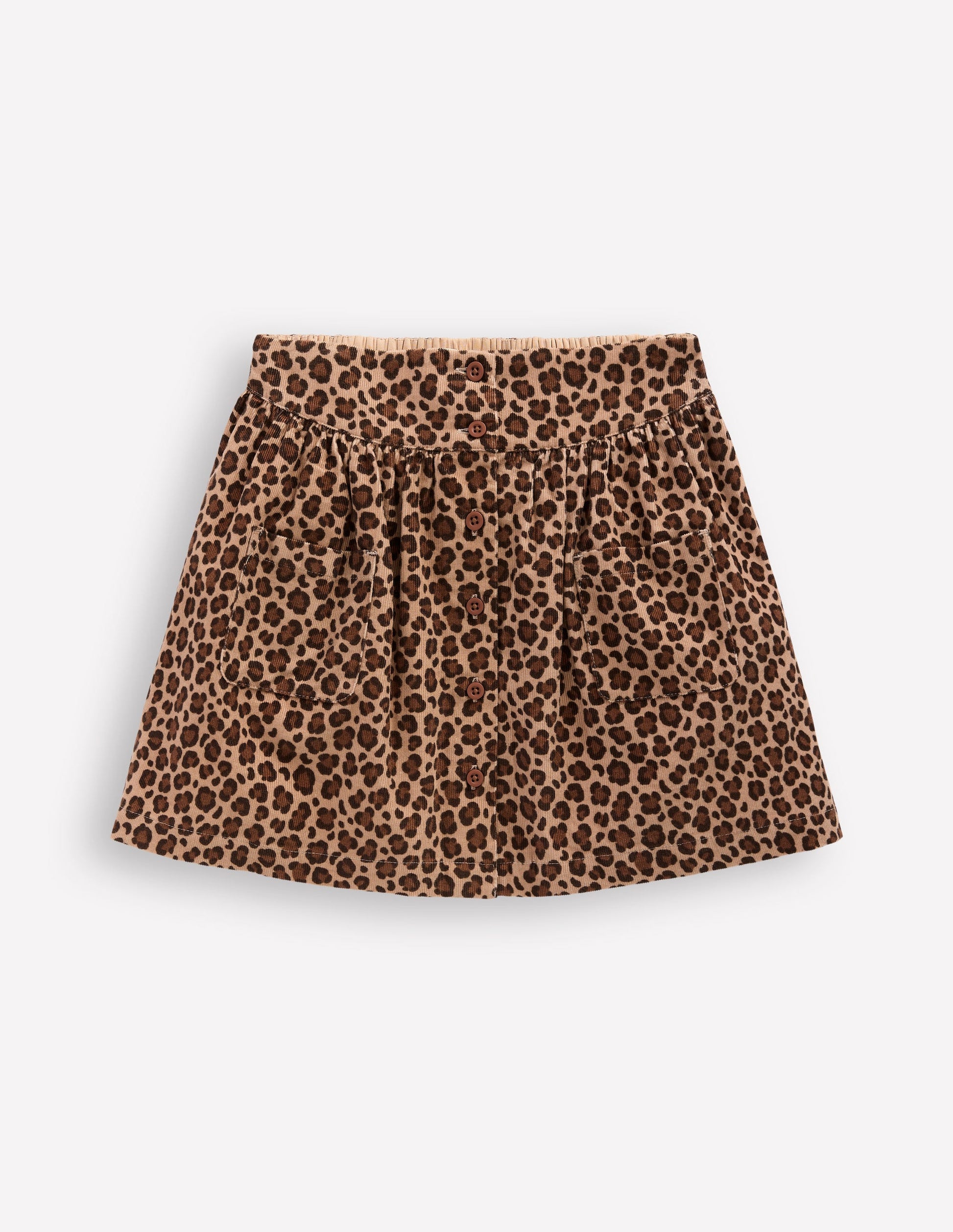 Button-through Mini Skirt-Leopard Print Boden UK