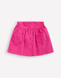 Button-through Mini Skirt-Raspberry Pink