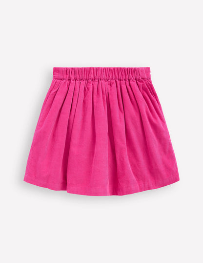 Button-through Mini Skirt-Raspberry Pink-2