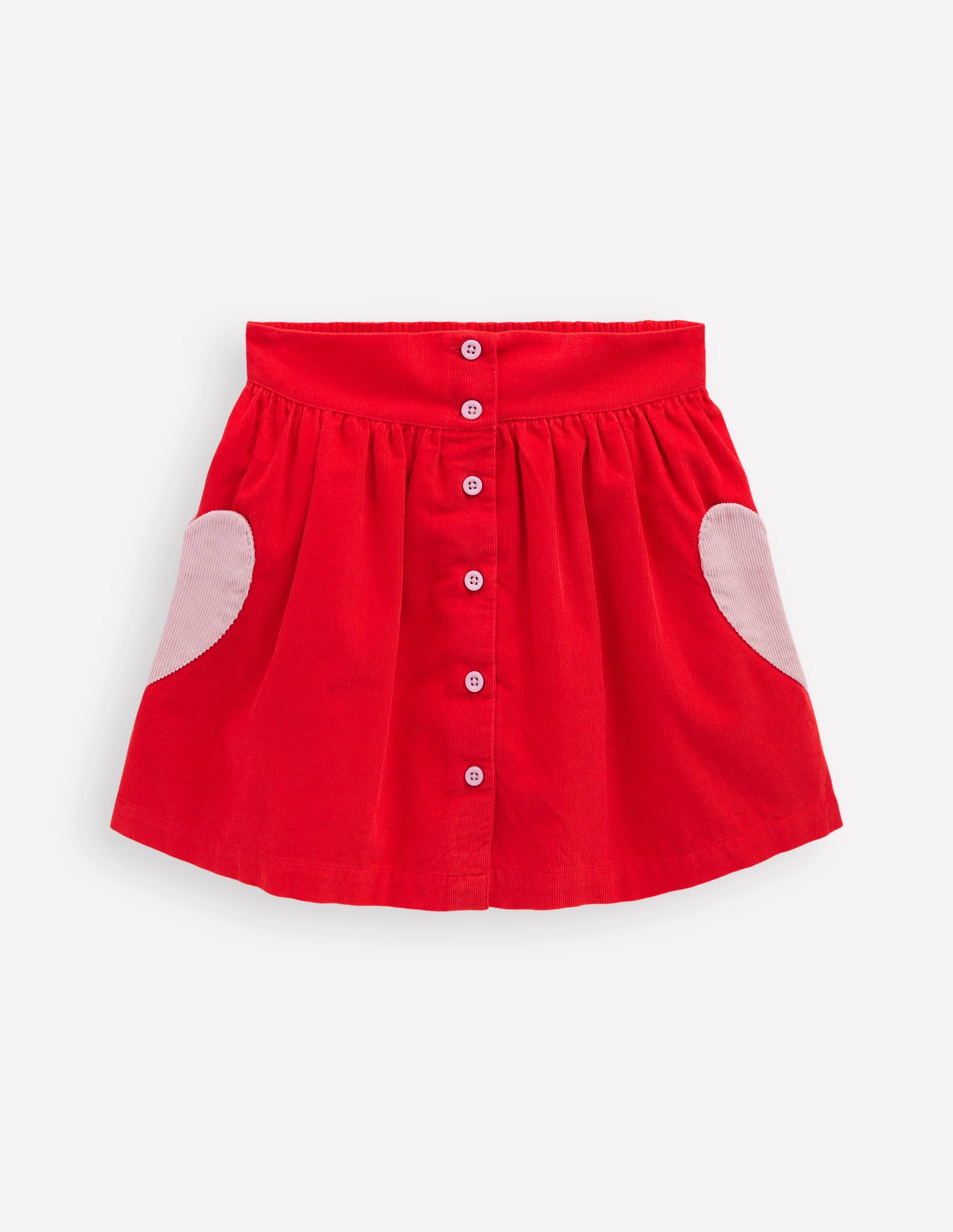 Button-through Mini Skirt-Rockabilly Red Hearts - Image 1