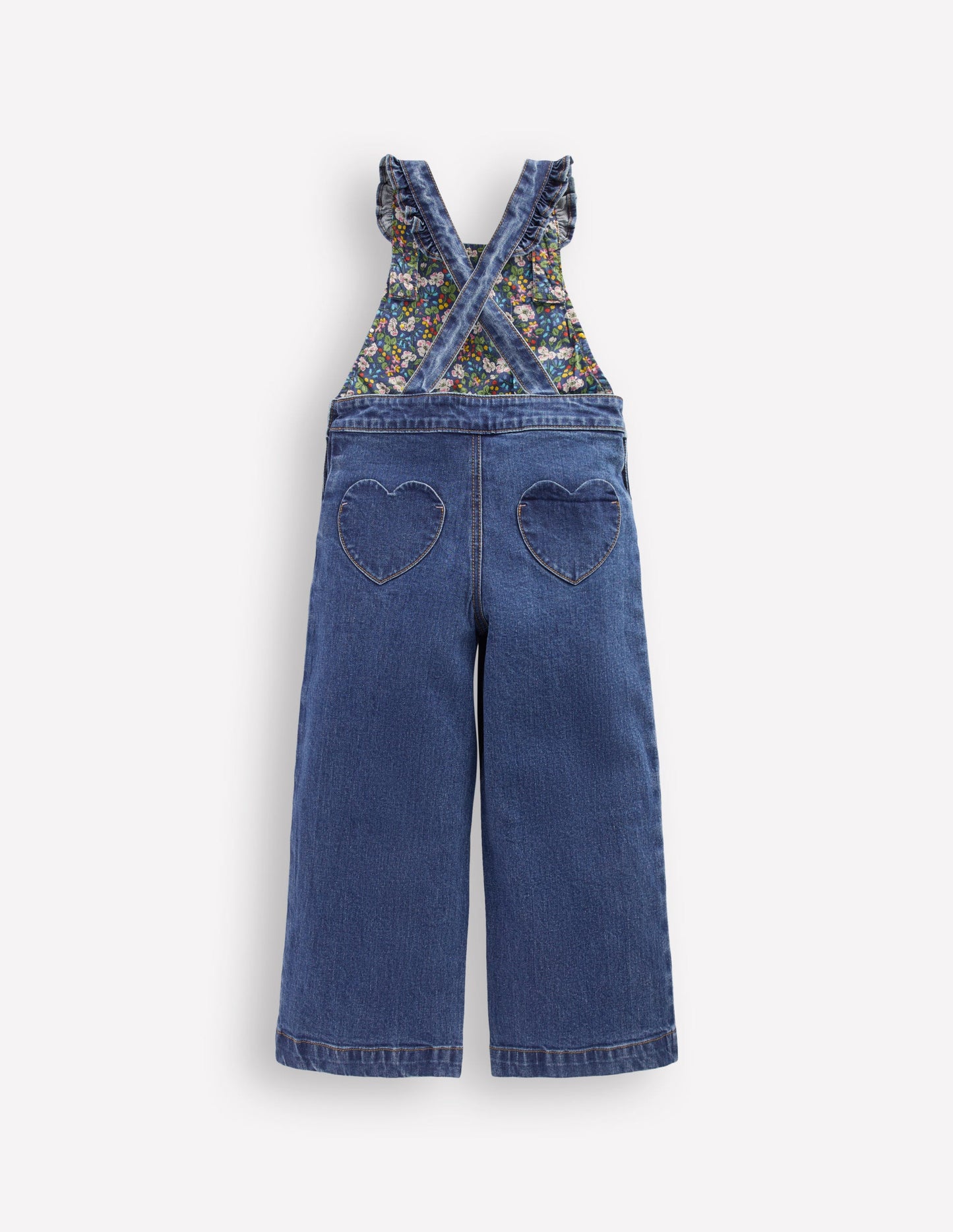 Frill Dungarees-Mid Vintage Heart Applique