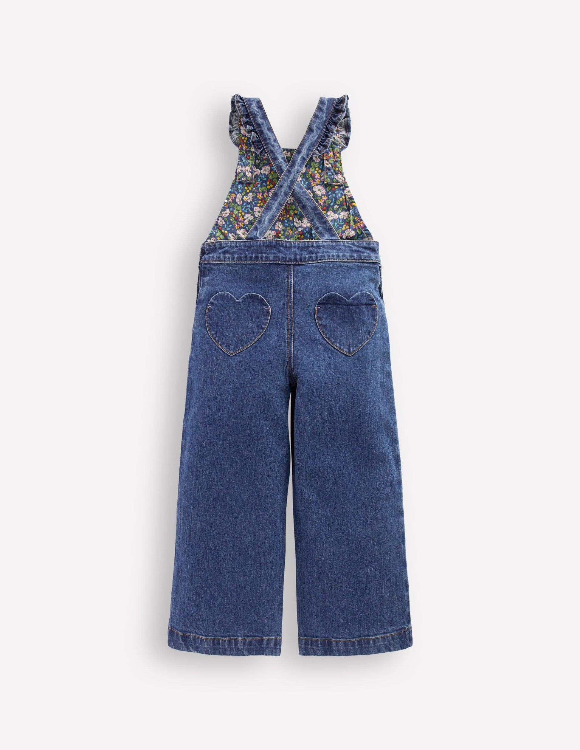 Frill Dungarees-Mid Vintage Heart Applique-2
