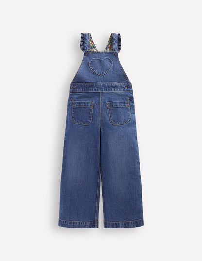 Frill Dungarees-Mid Vintage Heart Applique-1