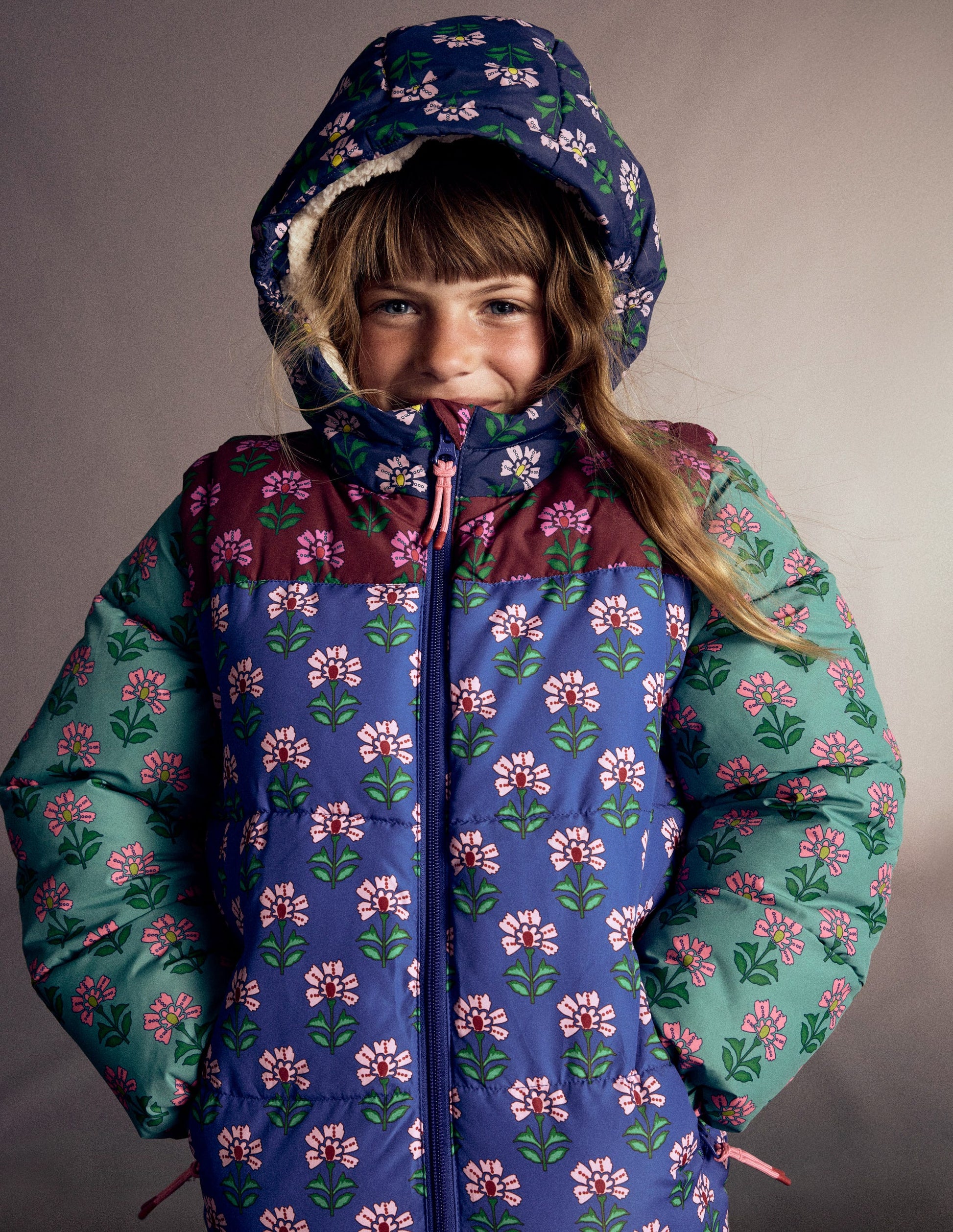 2-in-1 Padded Coat-Multi Woodblock Flower-6