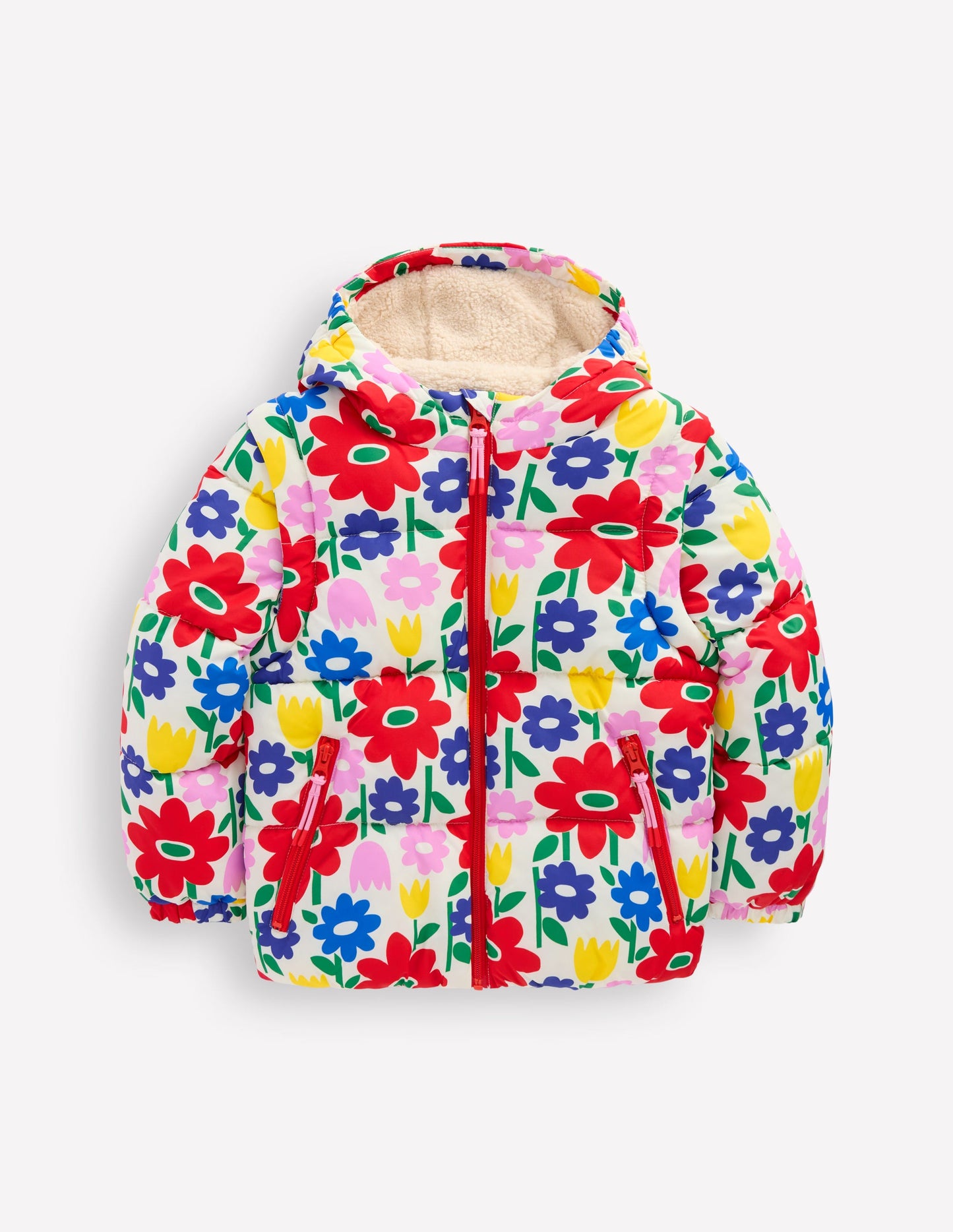 2-in-1 Padded Coat-Multi Pop Flower