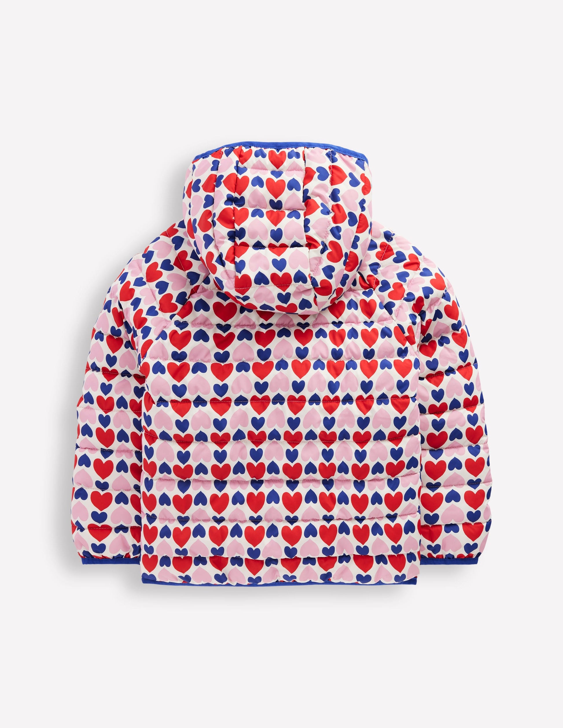 Pack-away Padded Jacket-Poppy Red Geo Heart-2