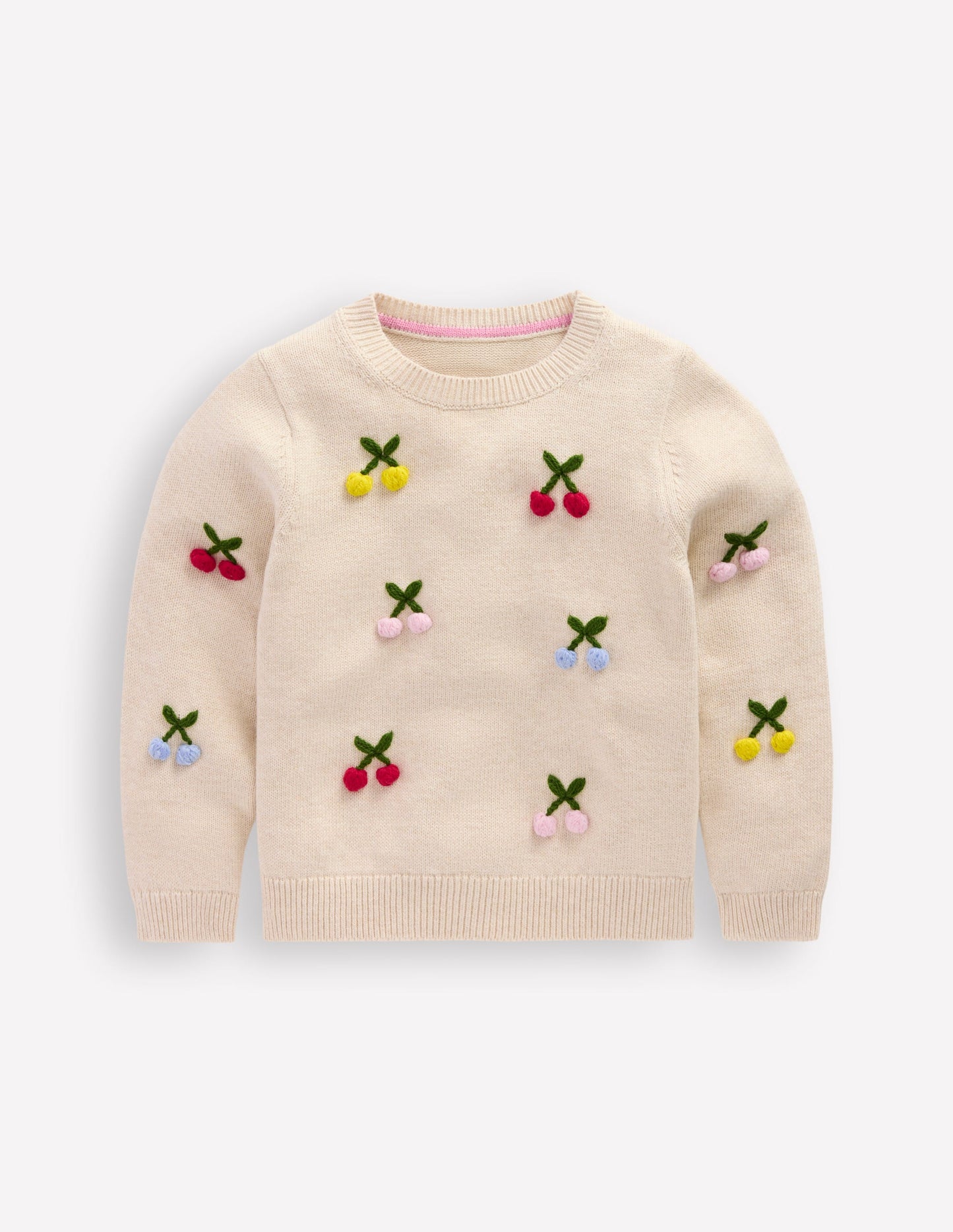 Fun Logo Jumper-Oatmeal Melange Cherries