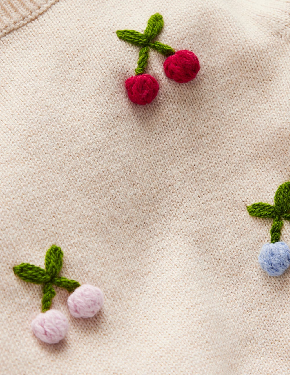 Fun Logo Jumper-Oatmeal Melange Cherries-3