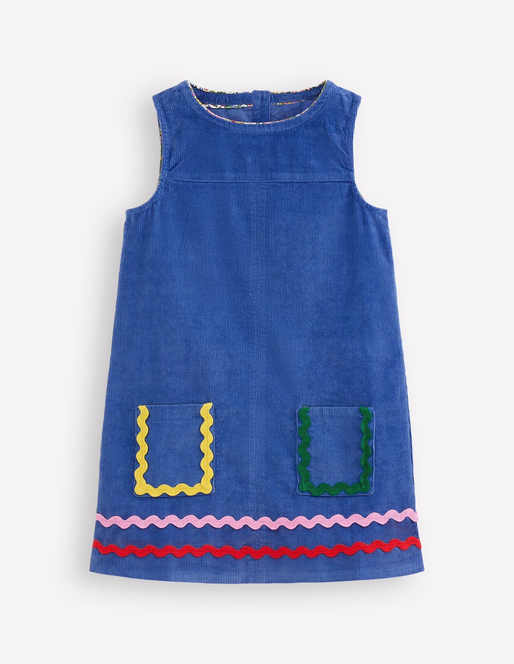 Saffy Cord Pinafore Dress-Bluejay - Image 1