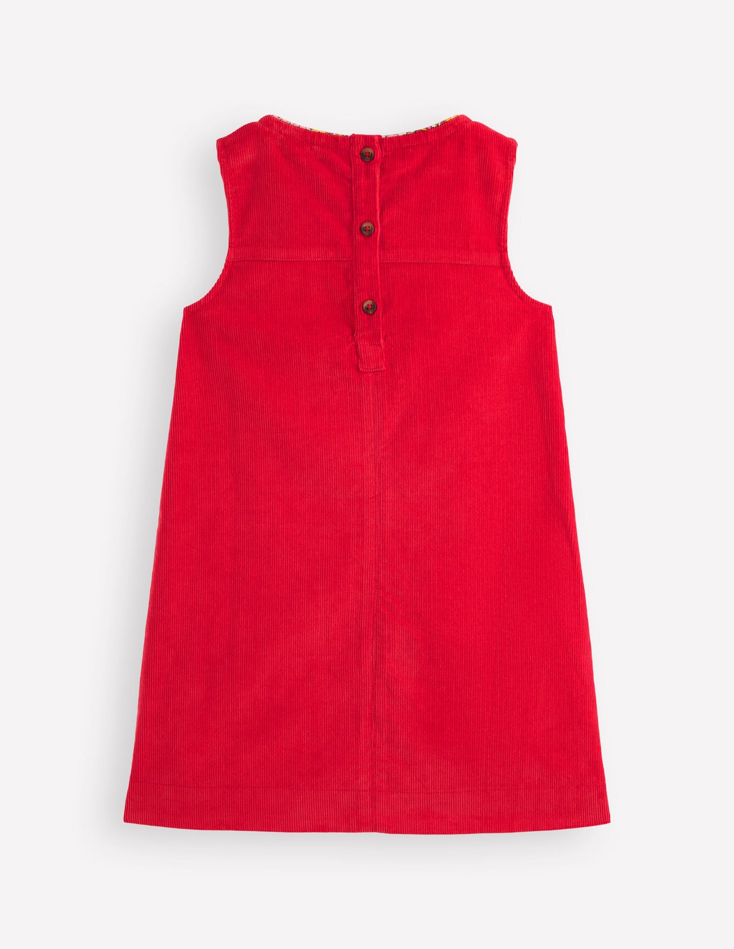 Saffy Cord Pinafore Dress-Poppy Red