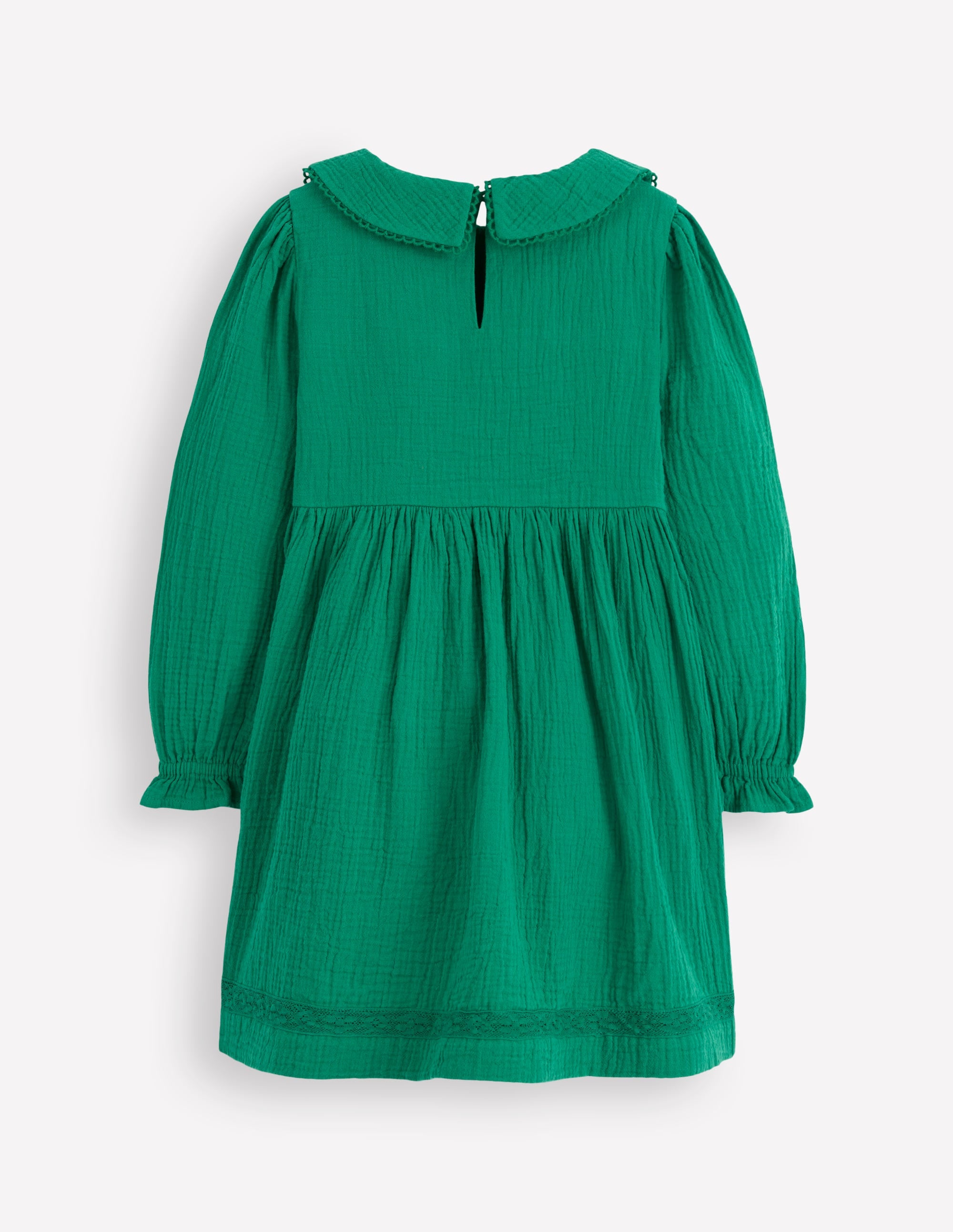 Double Cloth Collared Dress-Shady Green - Image 2