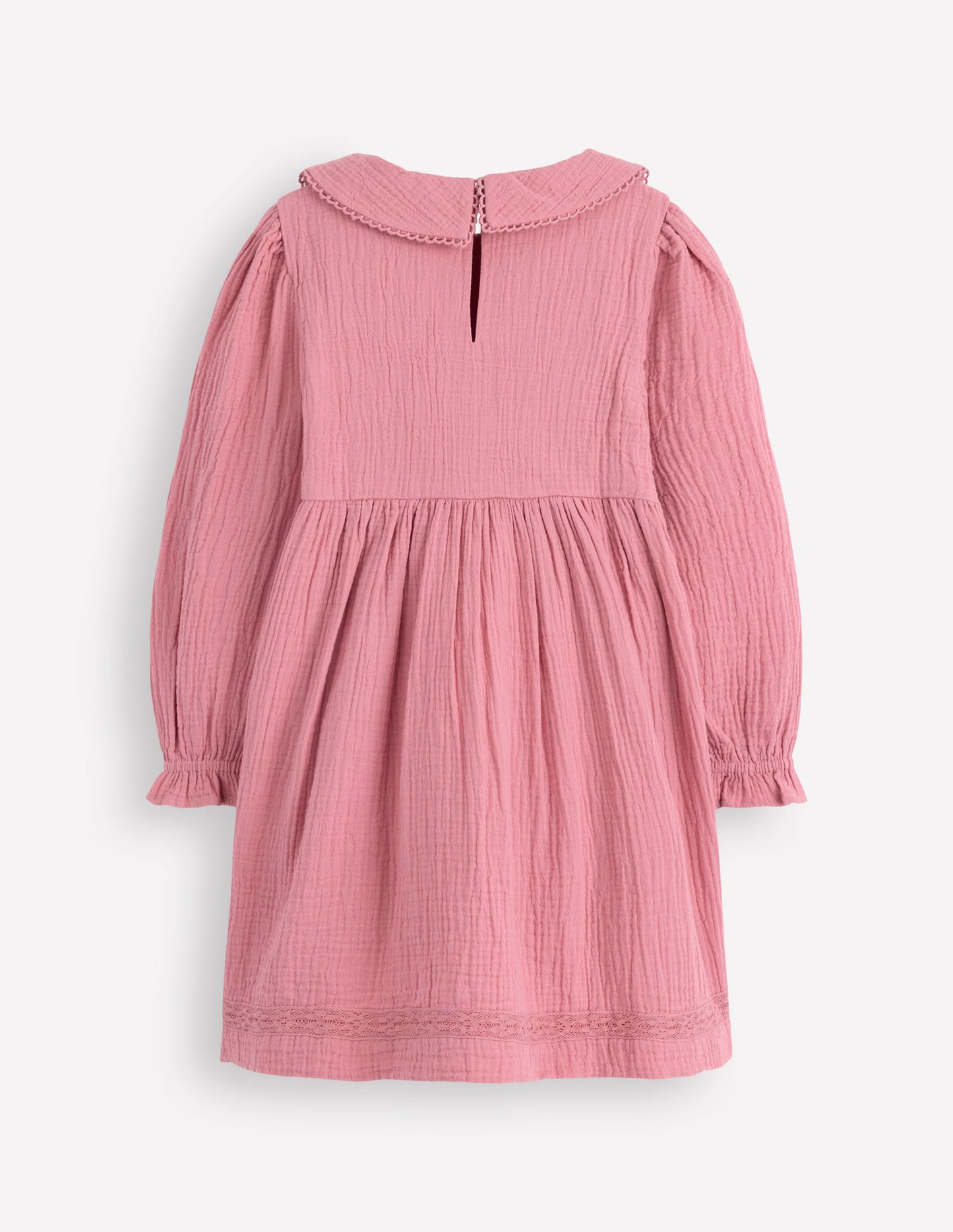 Double Cloth Collared Dress-Pink Heather