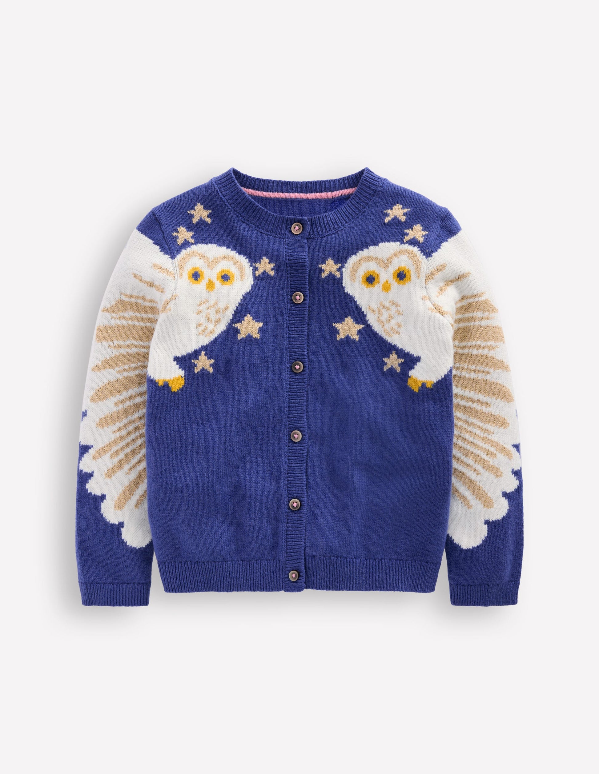 Fun Logo Cardigan-Sapphire Blue Owls-1
