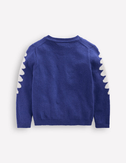 Fun Logo Cardigan-Sapphire Blue Owls-2