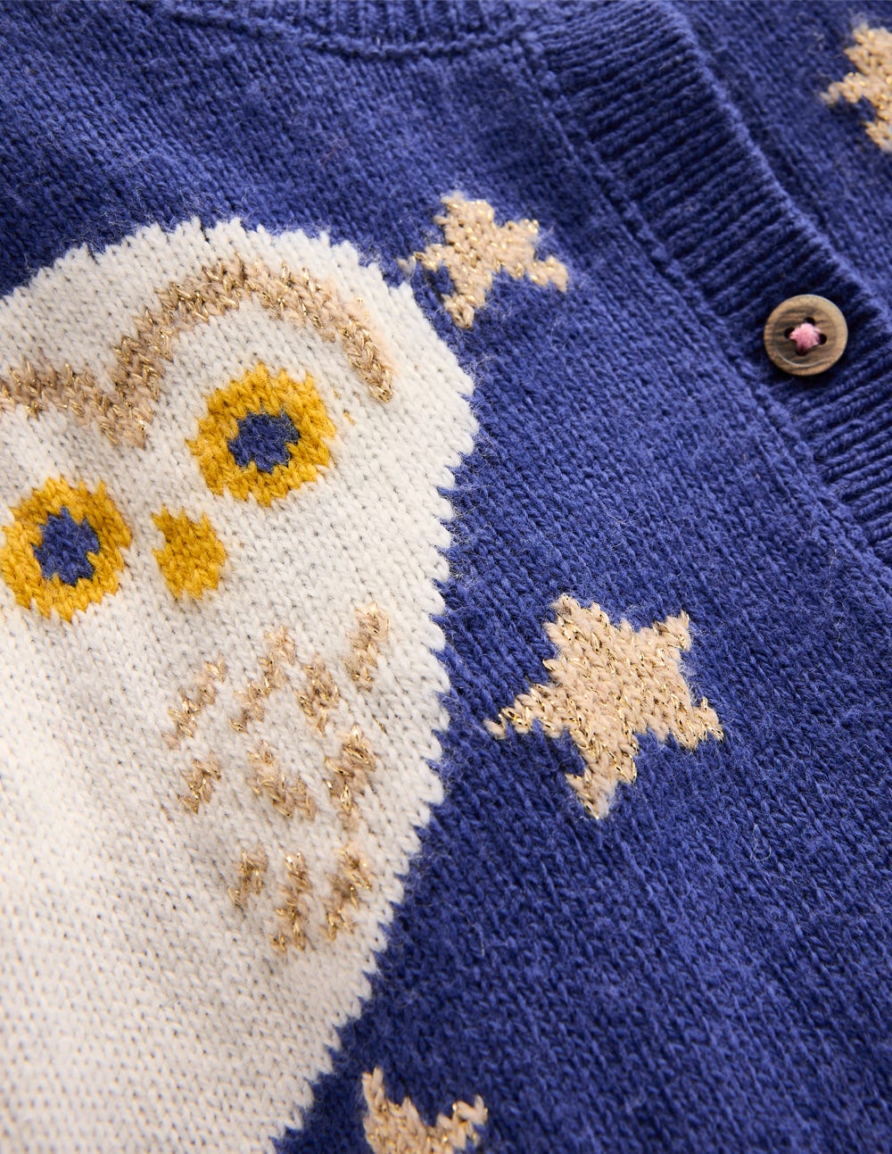Fun Logo Cardigan-Sapphire Blue Owls-3