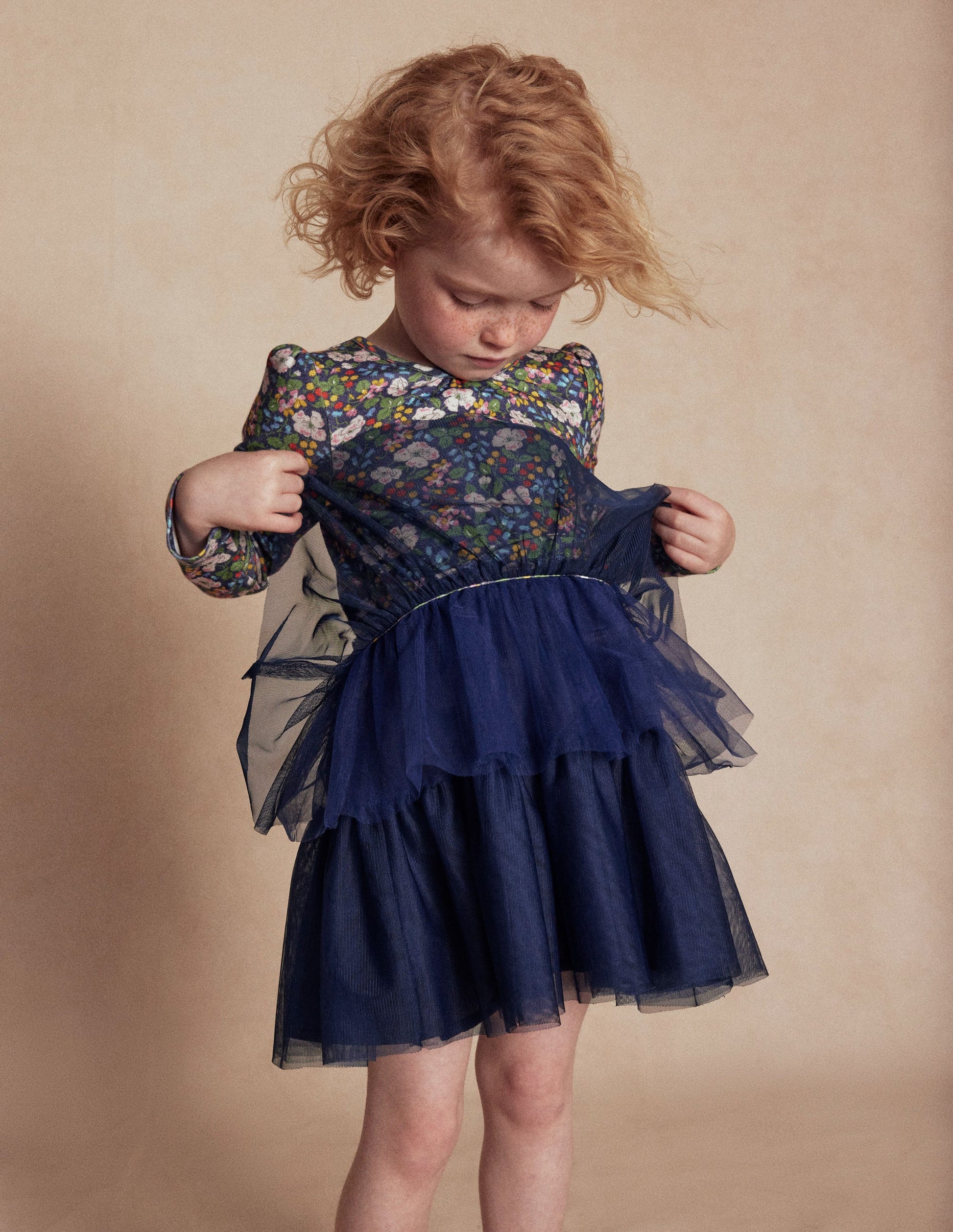 Tulle Mix Dress-Starboard Blue Berry Floral-4